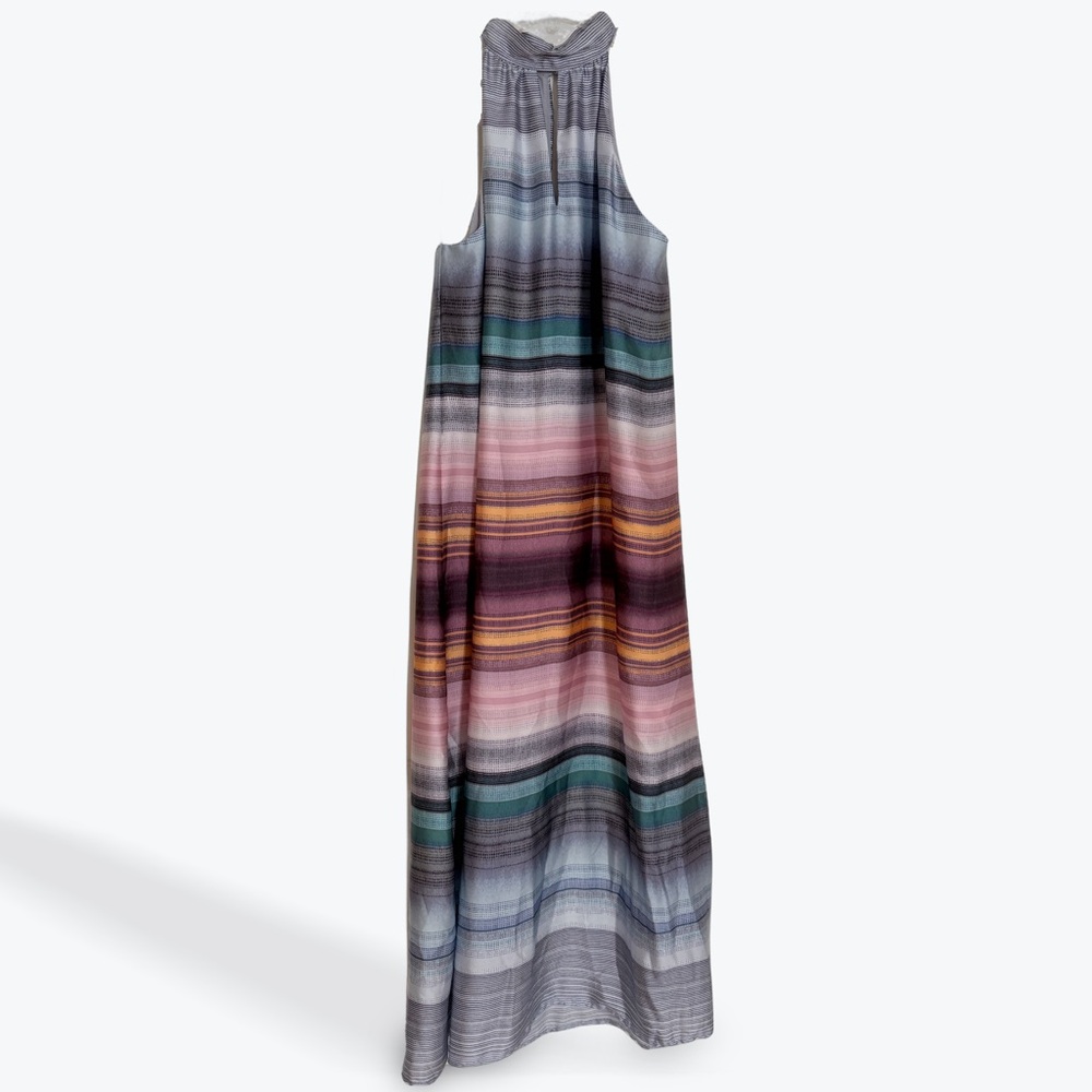 Waverly Grey Blue and Pink Striped Dress